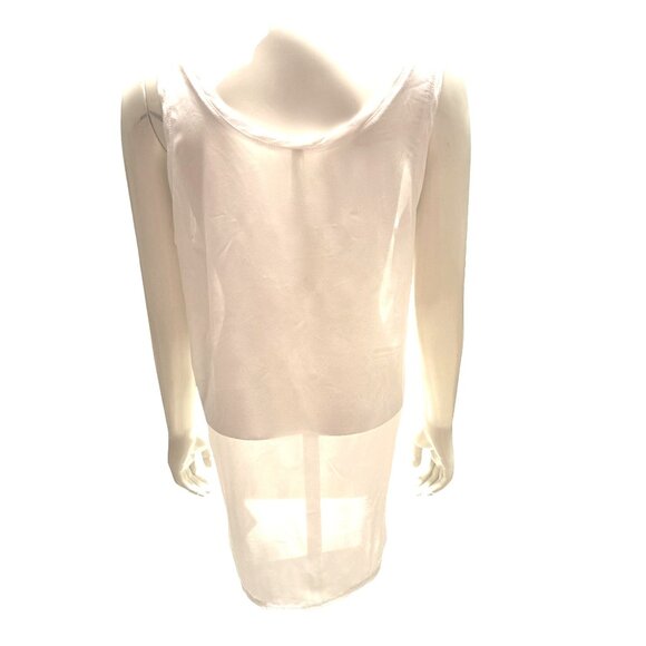 Color Story Sleeveless White Sheer Tank Top Tunic With Zipper Pocket Size L - Picture 3 of 8